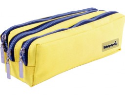 Portatodo Liderpapel rectangular 3 bolsillos amarillo pastel 185x55x70mm.